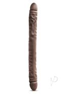 Dr. Skin Silver Collection Double Dildo 18in - Chocolate